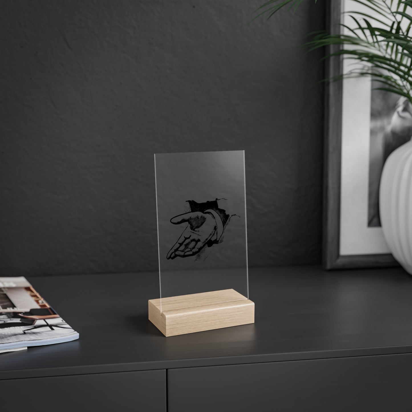 "Take my Hand" Acrylic Plaque with Wooden Stand