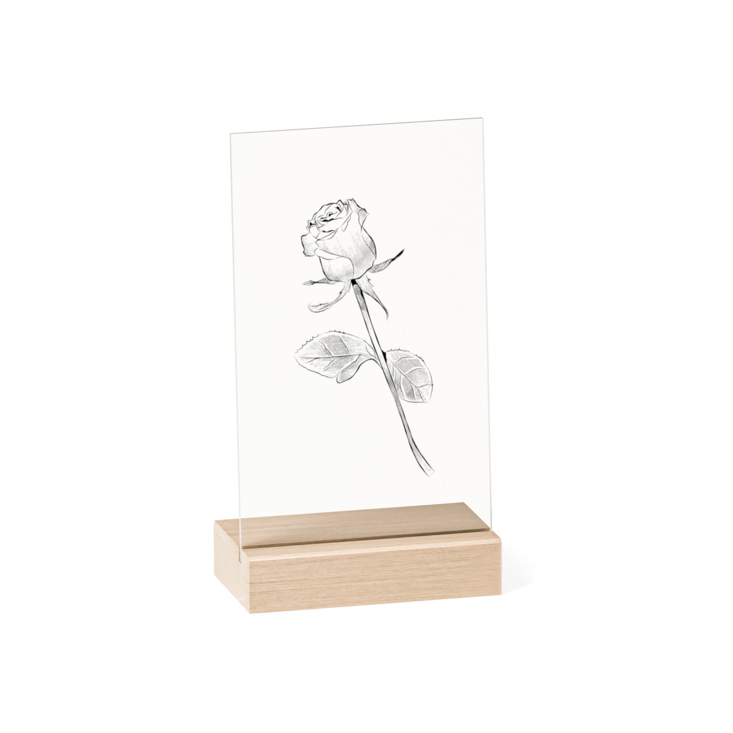 "Flower" Acrylic Plaque with Wooden Stand