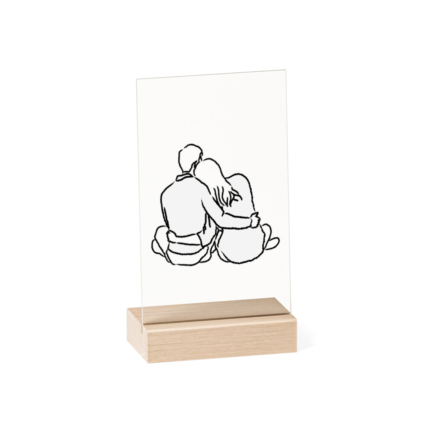 "Sit with me" Acrylic Plaque with Wooden Stand
