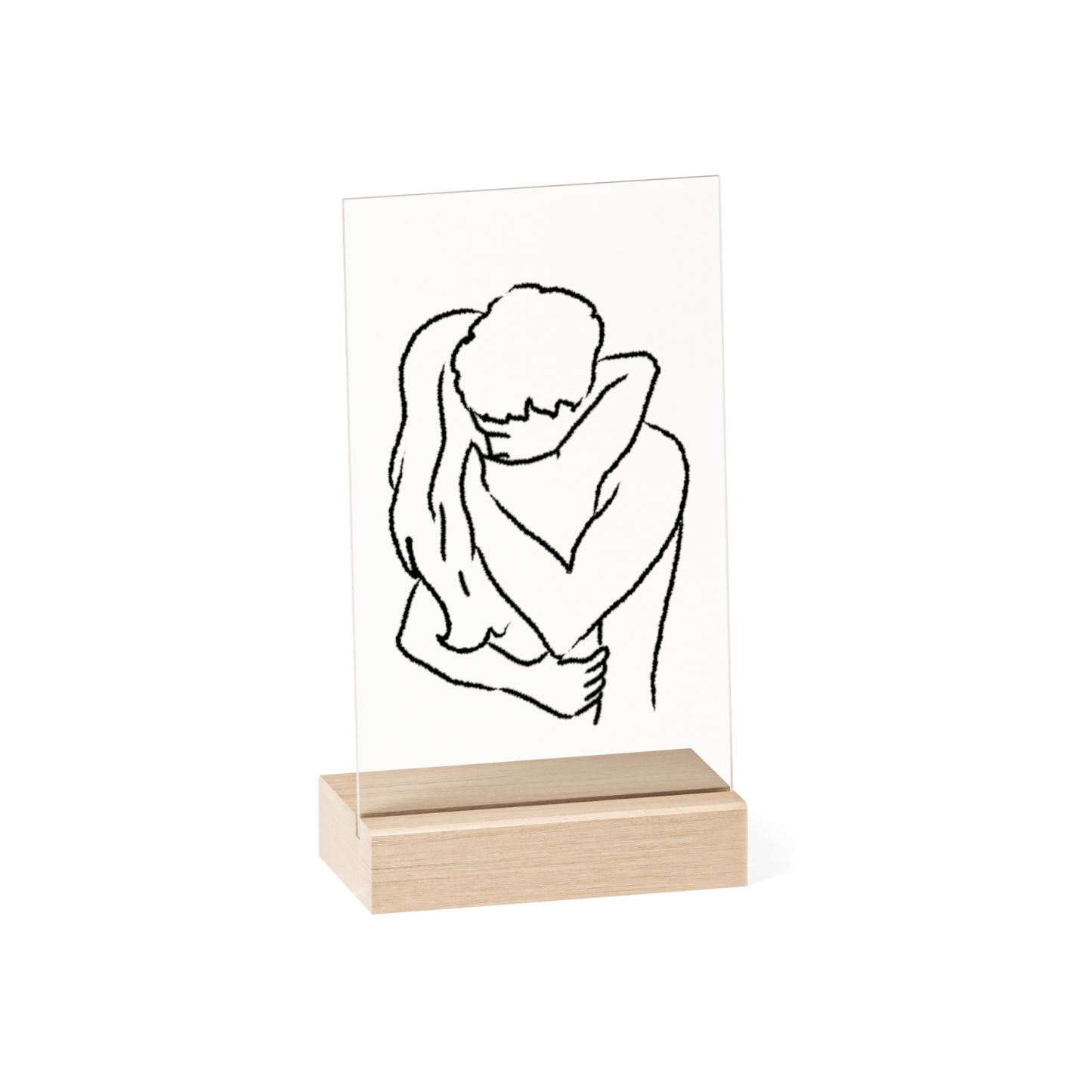 "Hug me" Acrylic Sign with Wooden Stand