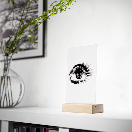 'Eye" Acrylic Plaque with Wooden Stand
