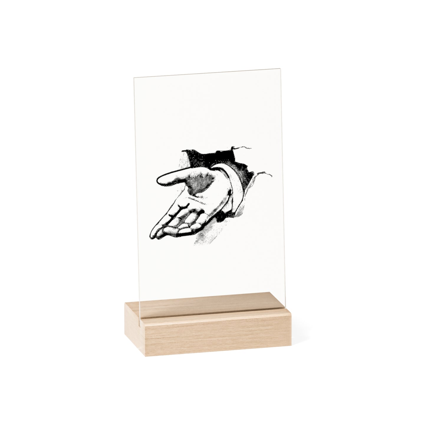 "Take my Hand" Acrylic Plaque with Wooden Stand