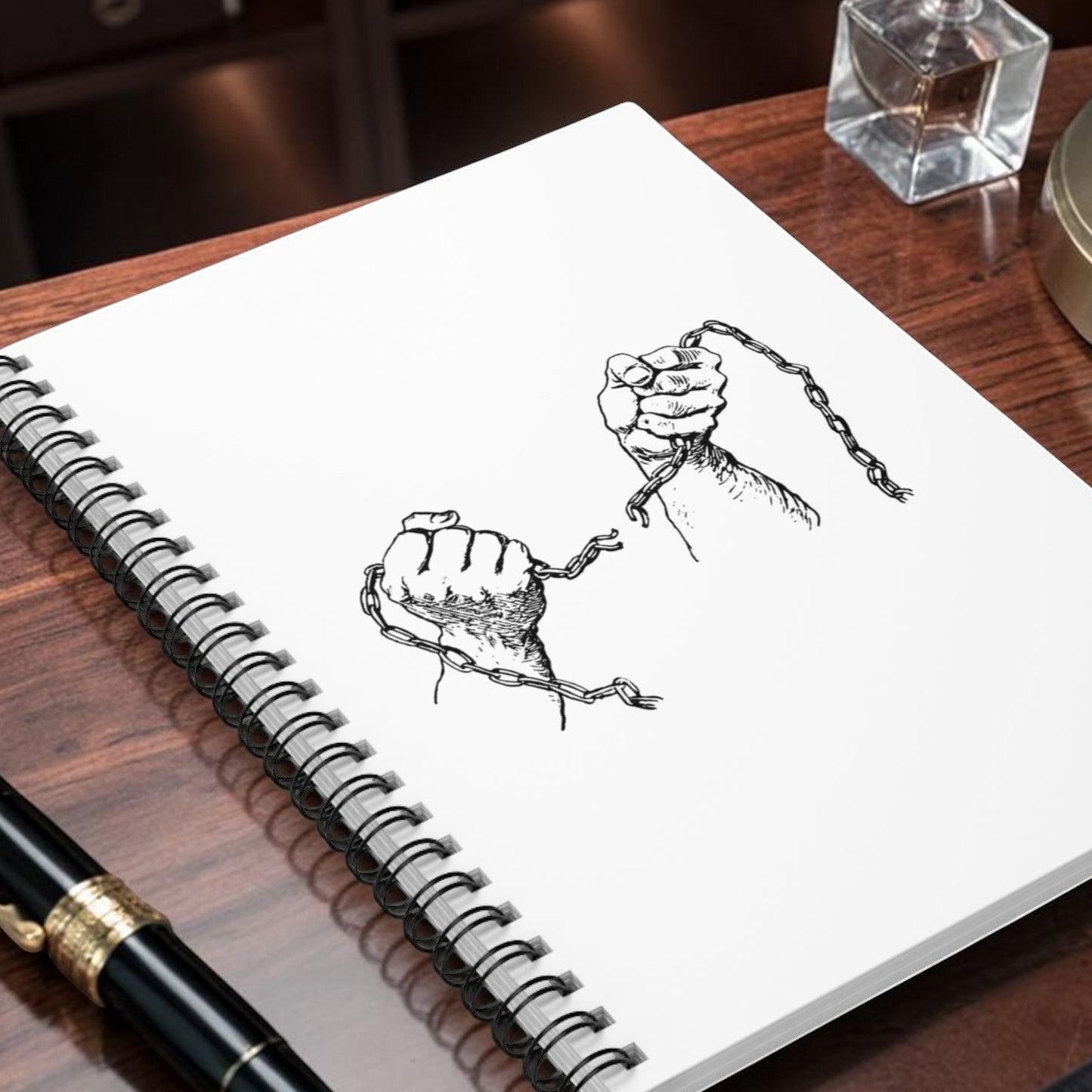 Freedom Breaks Chains Spiral Notebook — Ruled Journal for Activists & Healing