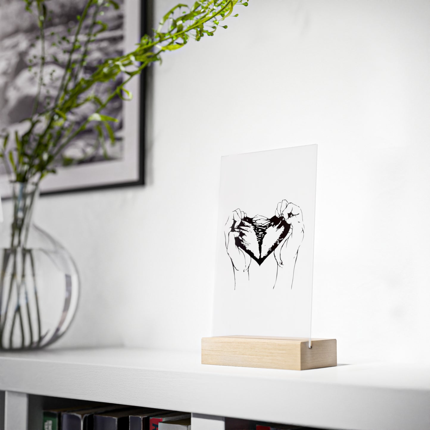 "Heartbreak" Acrylic Plaque with Wooden Stand