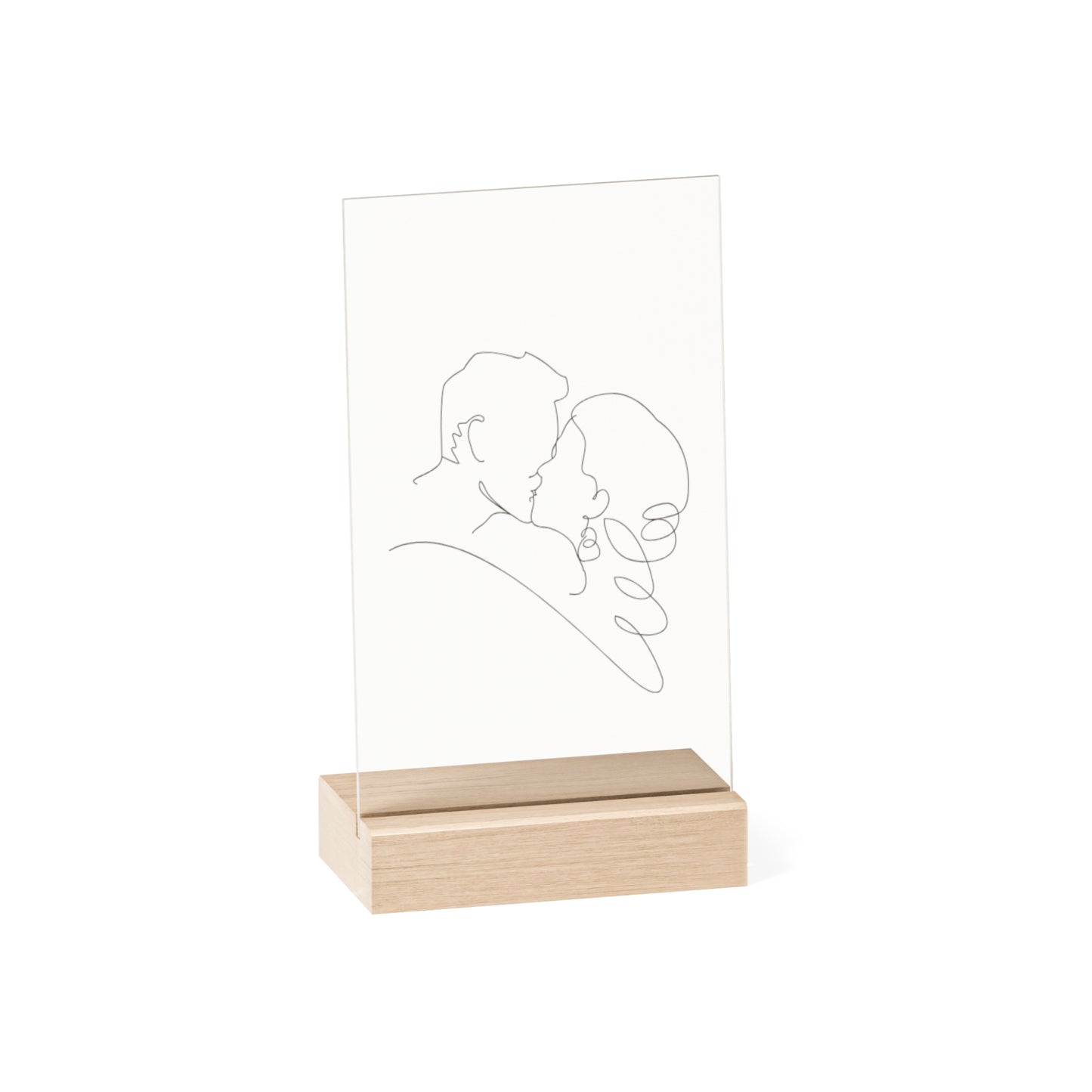 "Kiss me" Acrylic Plaque with Wooden Stand